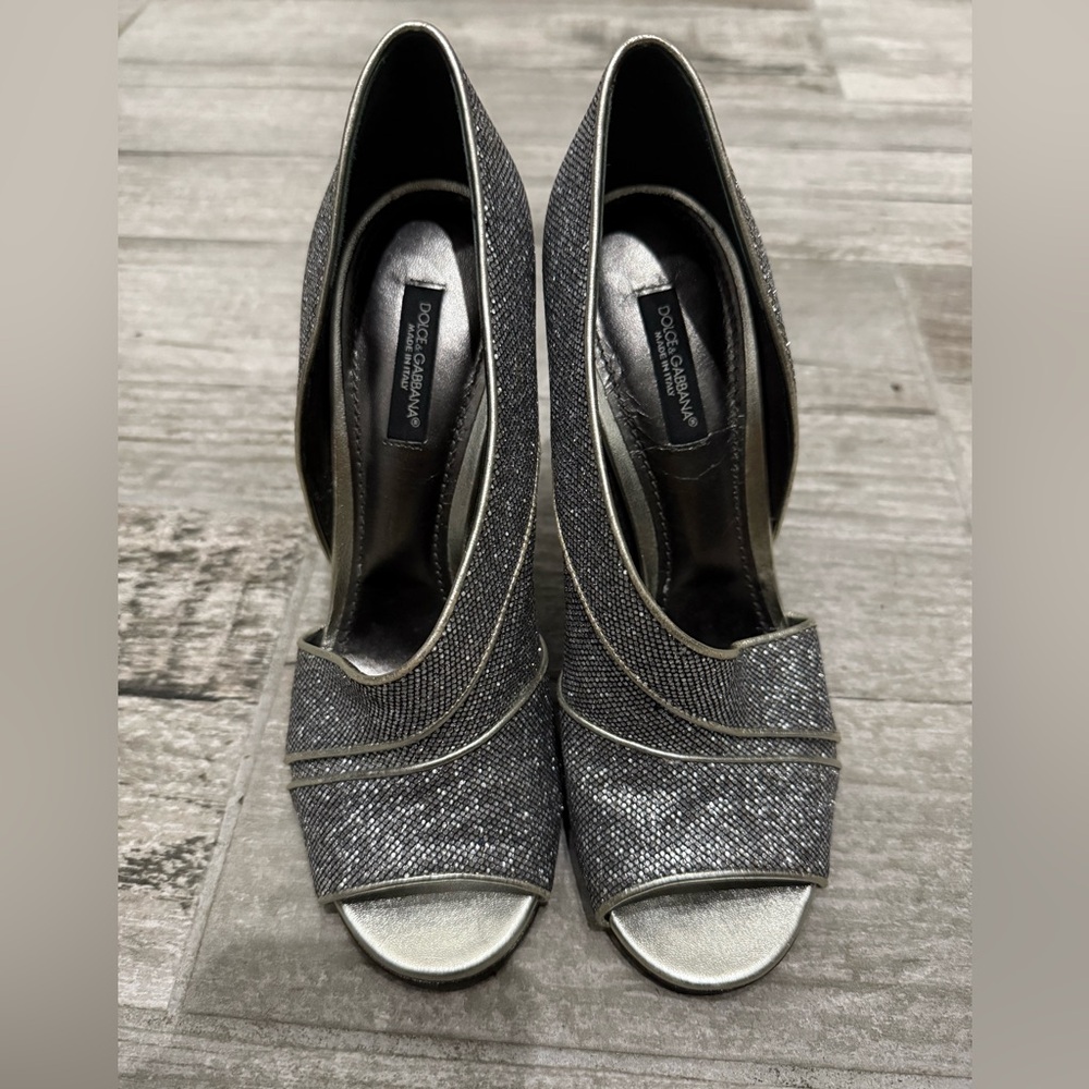 Dolce & Gabbana Silver and Black Heels